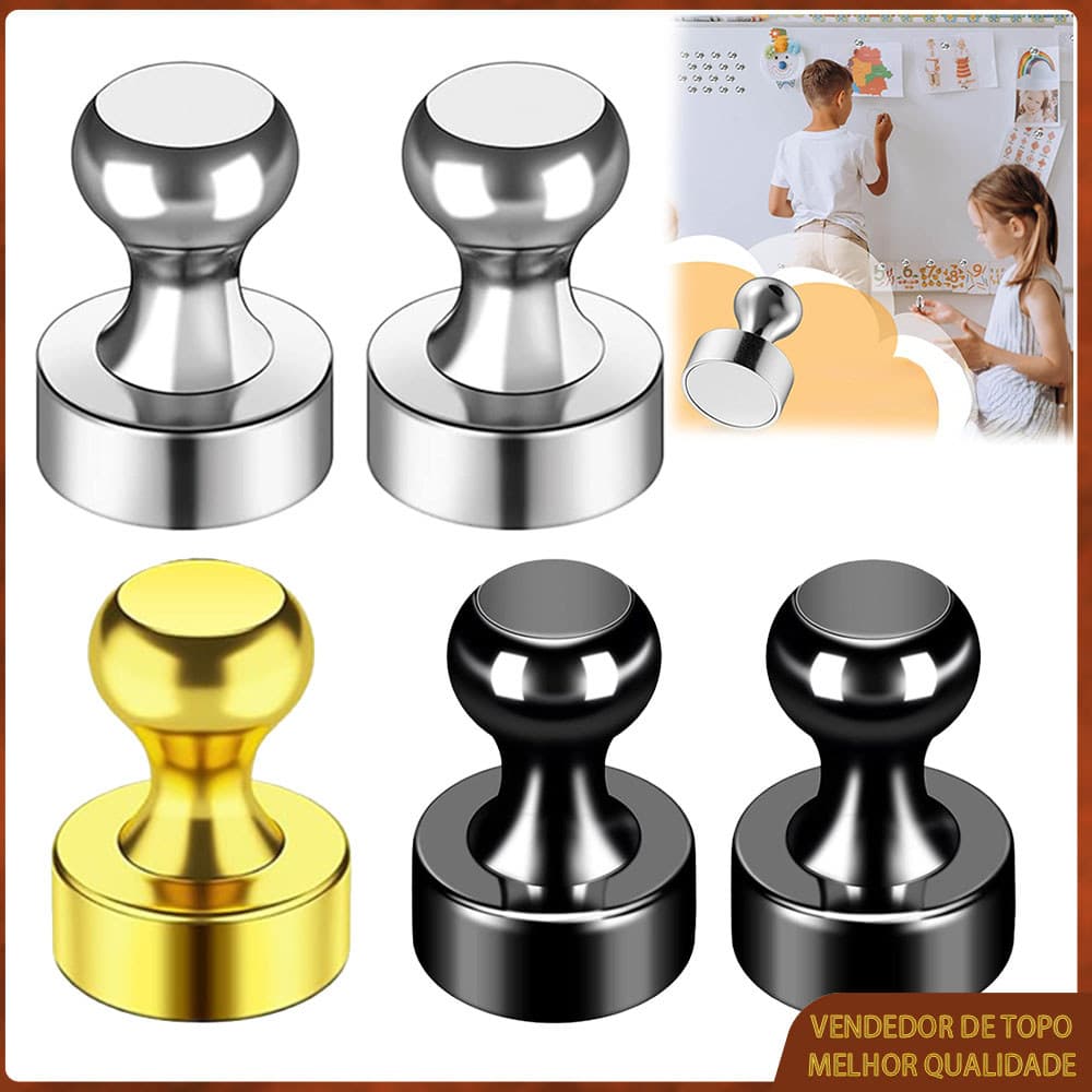 5 Pçs Super Forte Ímã De Neodímio Pinos Magnéticos Otário Percevejo Aço Push Pin Para Geladeira Quadro Branco