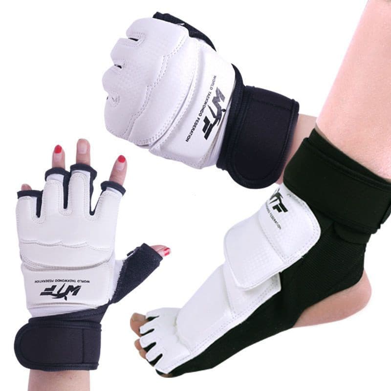 Taekwondo armguard sbats mittens metade refere-se a parry que um Taekwondo Mão Guarda Pé Guarda Luvas De Boxe meio Luvas