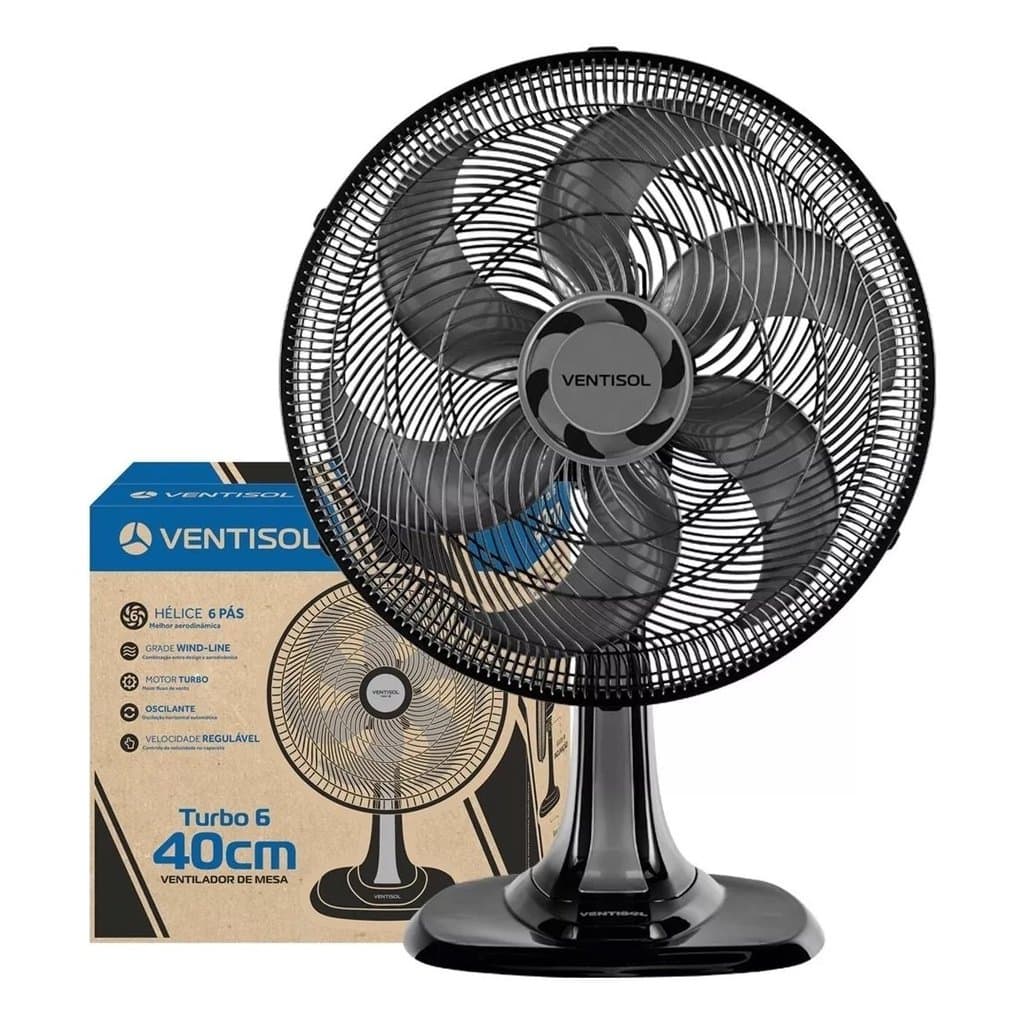 Ventilador de Mesa 40cm 6 pás com 3 Velocidades Turbo 220v