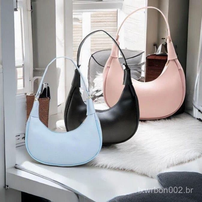 Kit 3 Bolsa Salton Meia Lua De Ombro Interior Forrado Estilosa