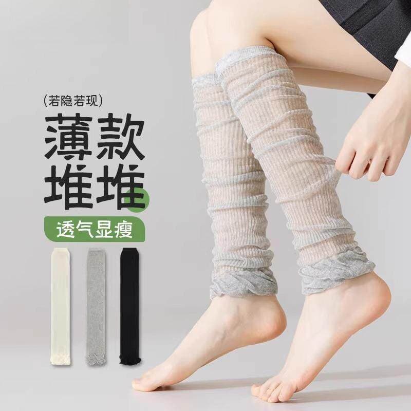 Pilha meias meias femininas verão fino Mid-tube jk bezerro meias cinza Ultra-fino protetor solar longo-tubo perna capa s
