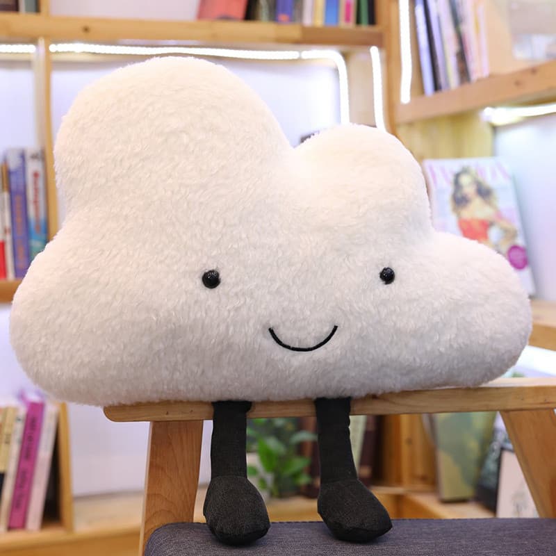 Bonito nuvem branca boneca travesseiro nuvem nuvem branca brinquedo de pelúcia crianças Ragdoll com pernas decoração orn