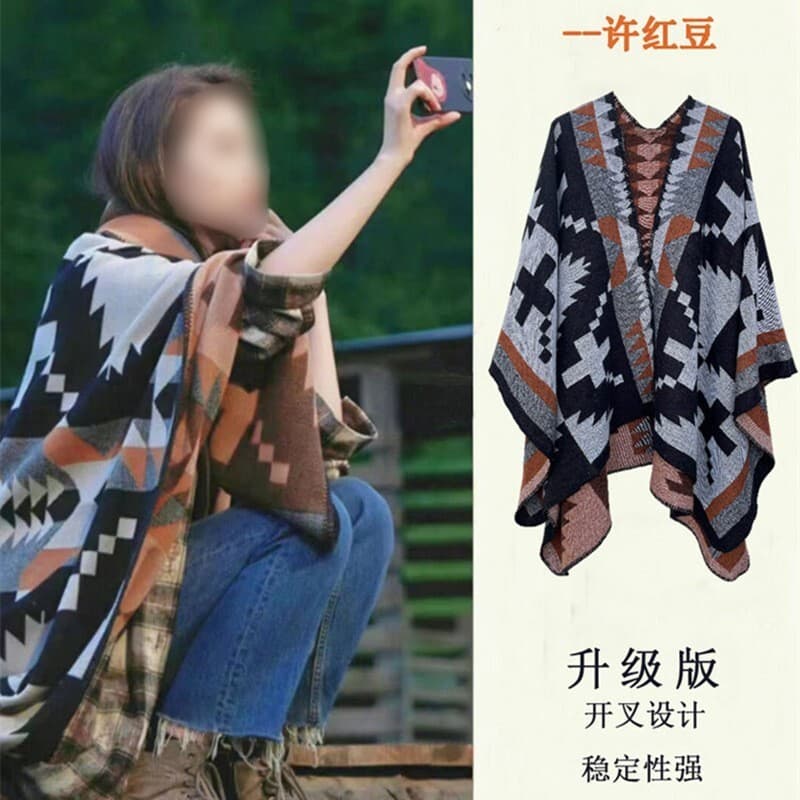Liu Yifei Xale Cobertor Étnico Yunnan Lijiang Dali Viagem Desgaste Casaco Manto Xale Senhoras