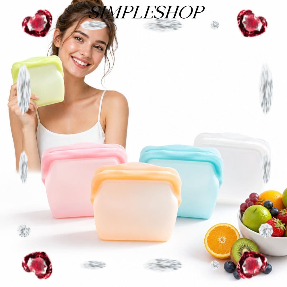 Saco De Silicone Para Manter Fresco SIMPLESHOP , Sacos De Armazenamento De Alimentos Ecológicos À Prova De Odor , Selado