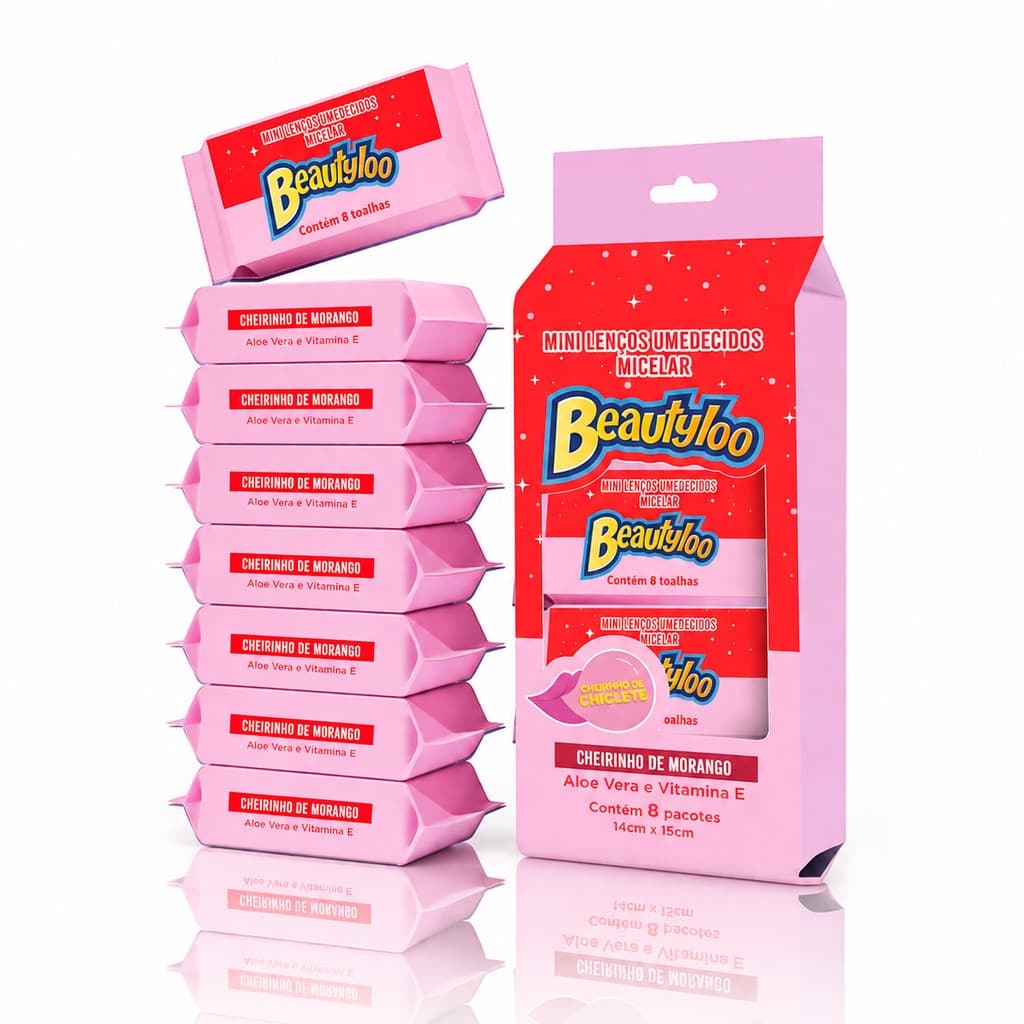 Pacote Com 8 Mini Lenços Demaquilante Beautyloo Face Beautiful