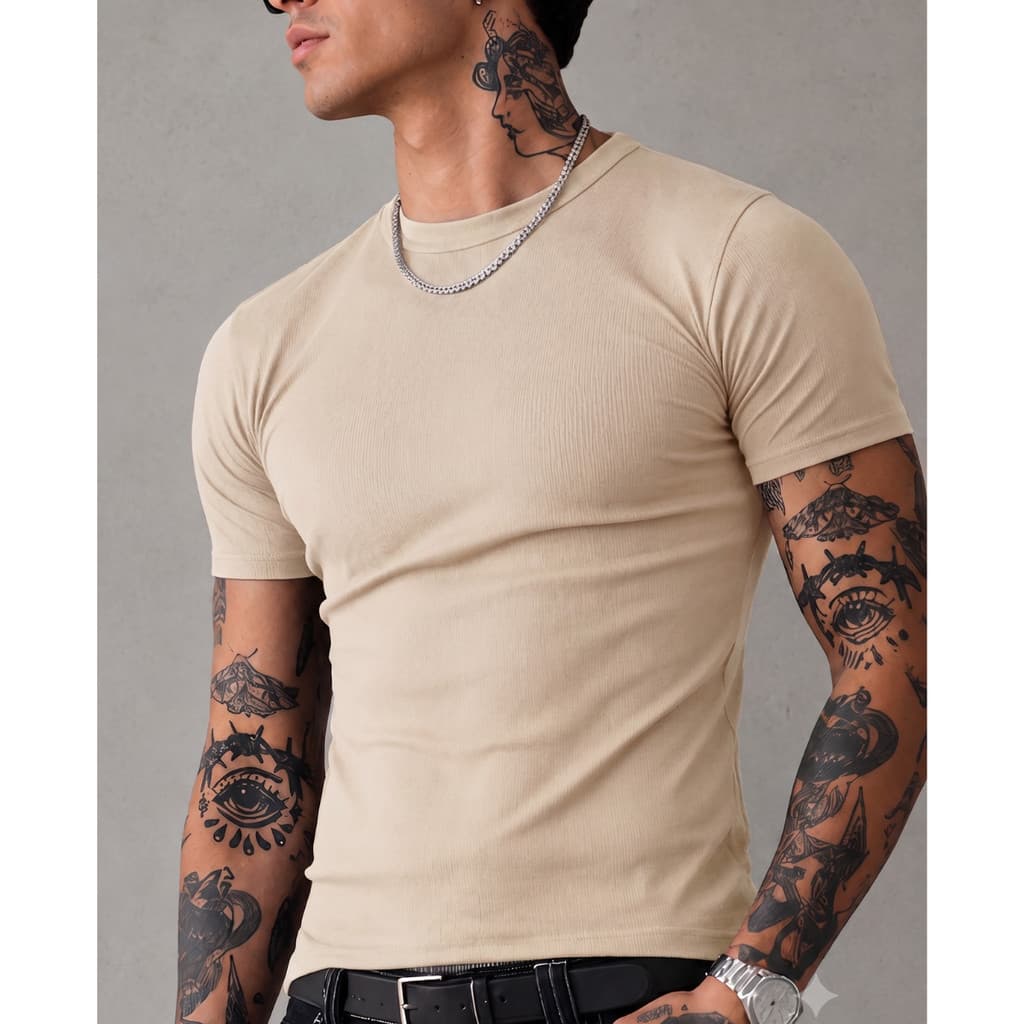 Camiseta Masculina Básica Premium Slim Fit | Estilo Gringo Americano