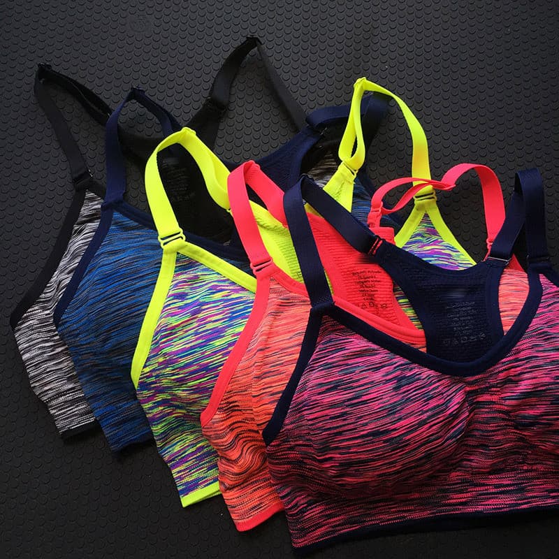Top plus size esportivo Sutiã esportivo feminino Sutiã de alta sustentação Sutiã esportivo à prova de choque comércio ex