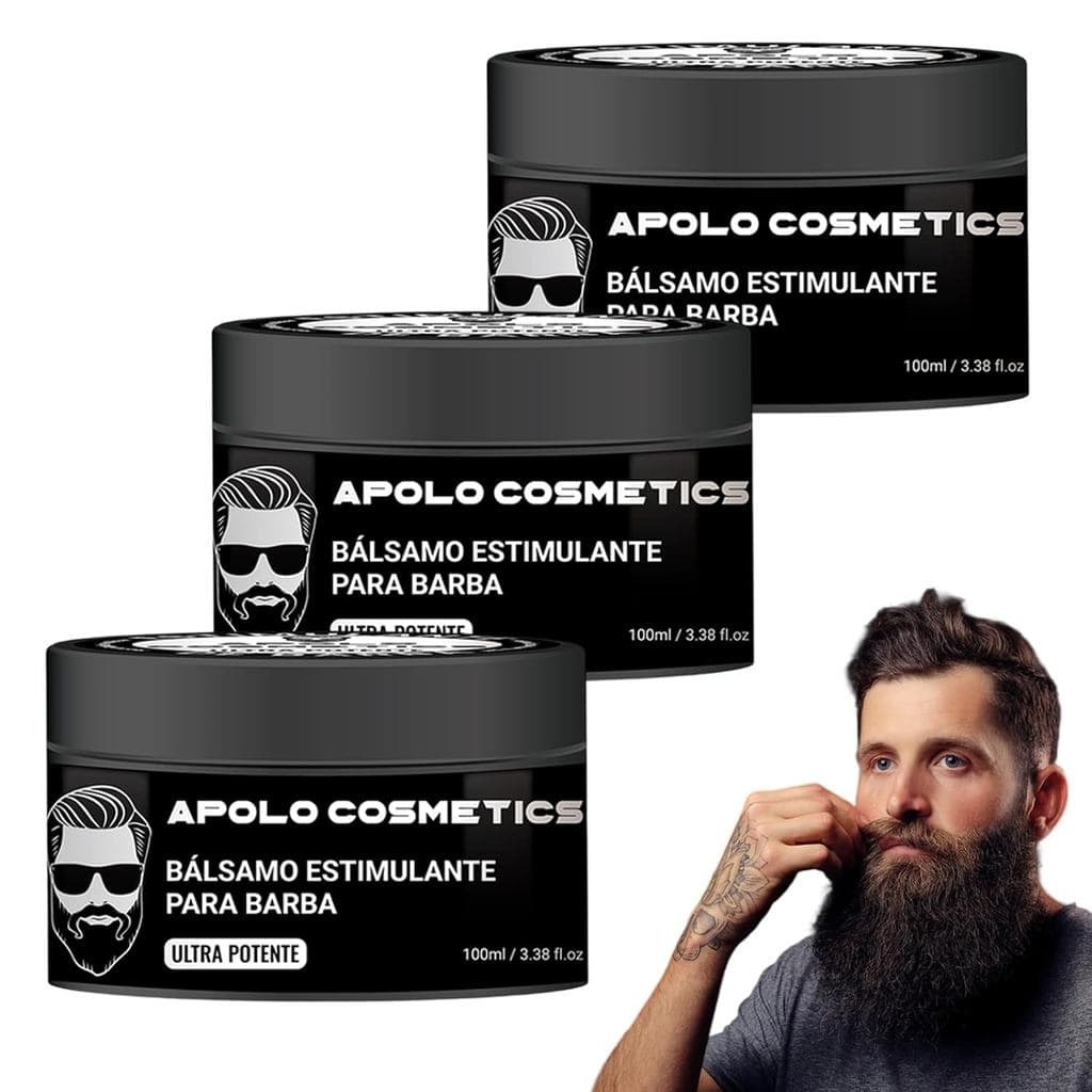 Estimulador de Barba Apollo, Creme para Barba Apollo, Estimulador de Barba Apollo Super Strength, Creme Preto para Cresc