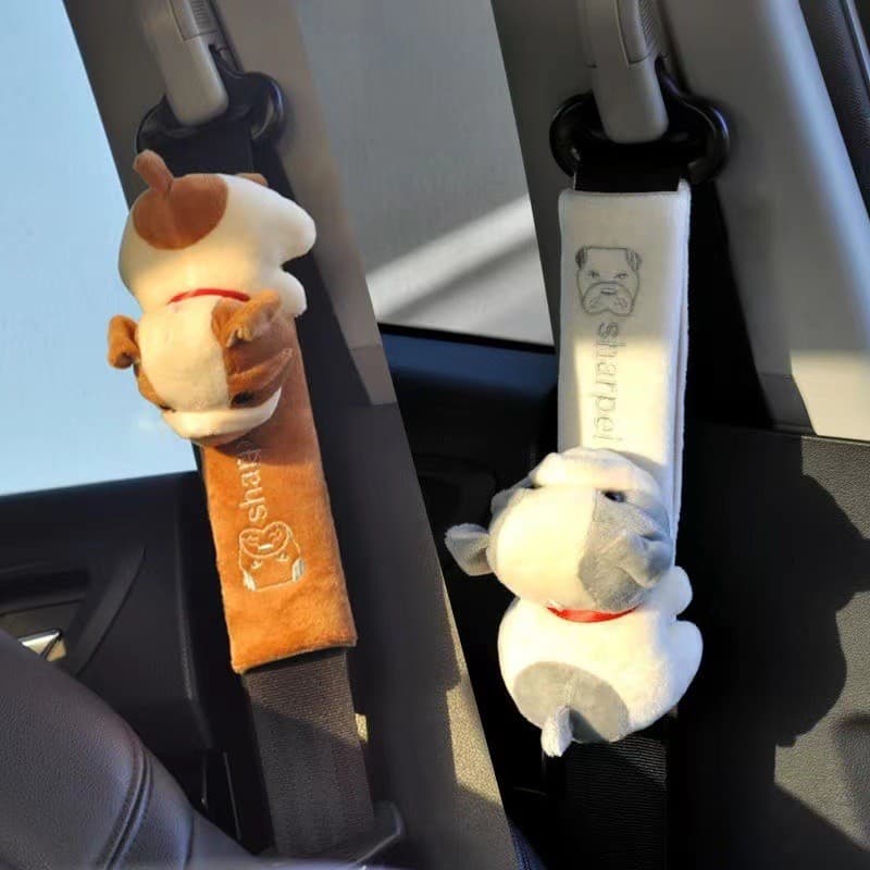 Almofada de ombro para cinto de segurança de carro, estilo cartoon fofo e personalizado, almofada de ombro de compriment