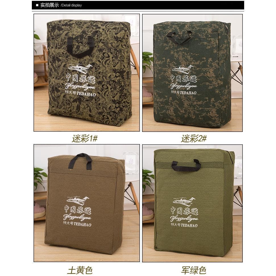 Bolsa Extra grande para bagagem de mão, mochila de lona espessada para homens e mulheres, bolsa de grande capacidade, bo