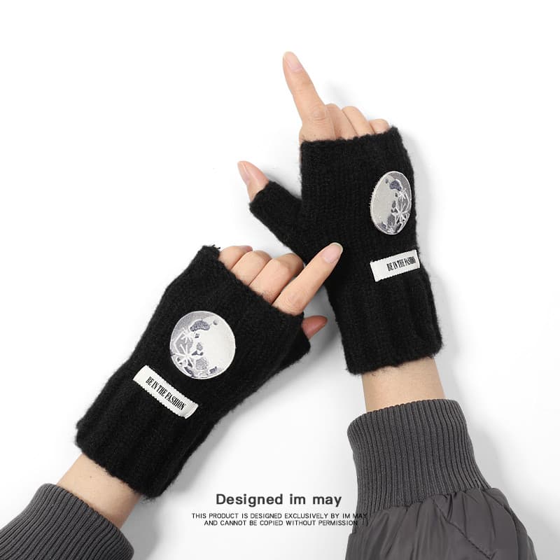 Street Wear luvas masculino tendência de inverno versão coreana equitação à prova de frio estudante quente metade sem de