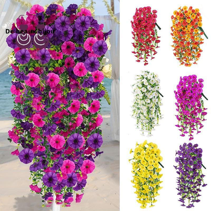 Boa Glória Artificial Da Manhã Parede Pendurado Simulação Flores Rattan Decoração Para Casa Ao Ar Livre Festa De Casamen