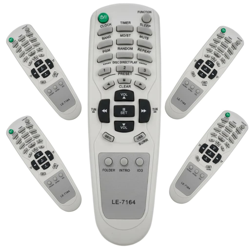 Kit 5x Controle Para Som Toshiba Mc-855 Mc-856 Cr4220 MS7520 Lelong LE-7164
