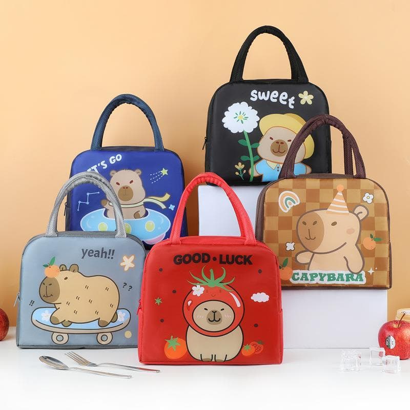 Lancheira de desenho animado, lancheira portátil, lancheira, bolsa de isolamento, estudantes da escola primária, lanchei