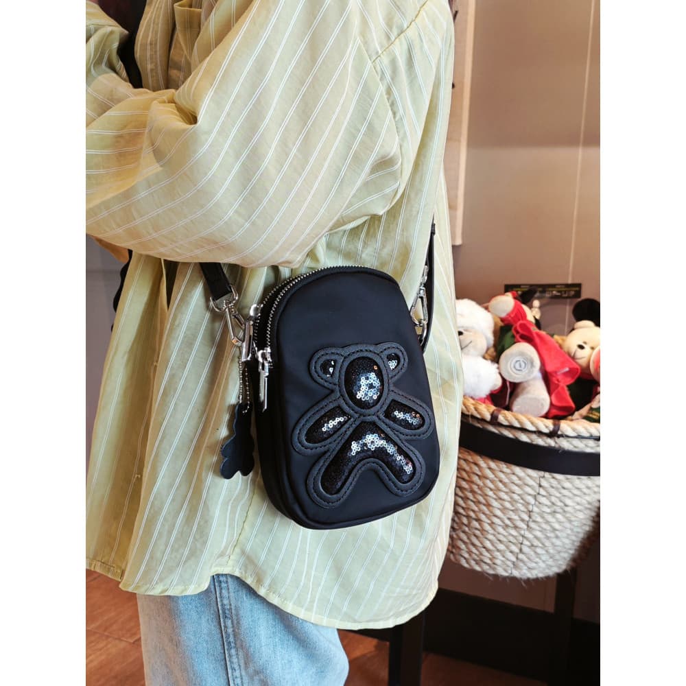 Nicho High-End saco do telefone móvel feminino Crossbody 2026 novo estilo elegante All-Match Oxford pano lantejoulas Min