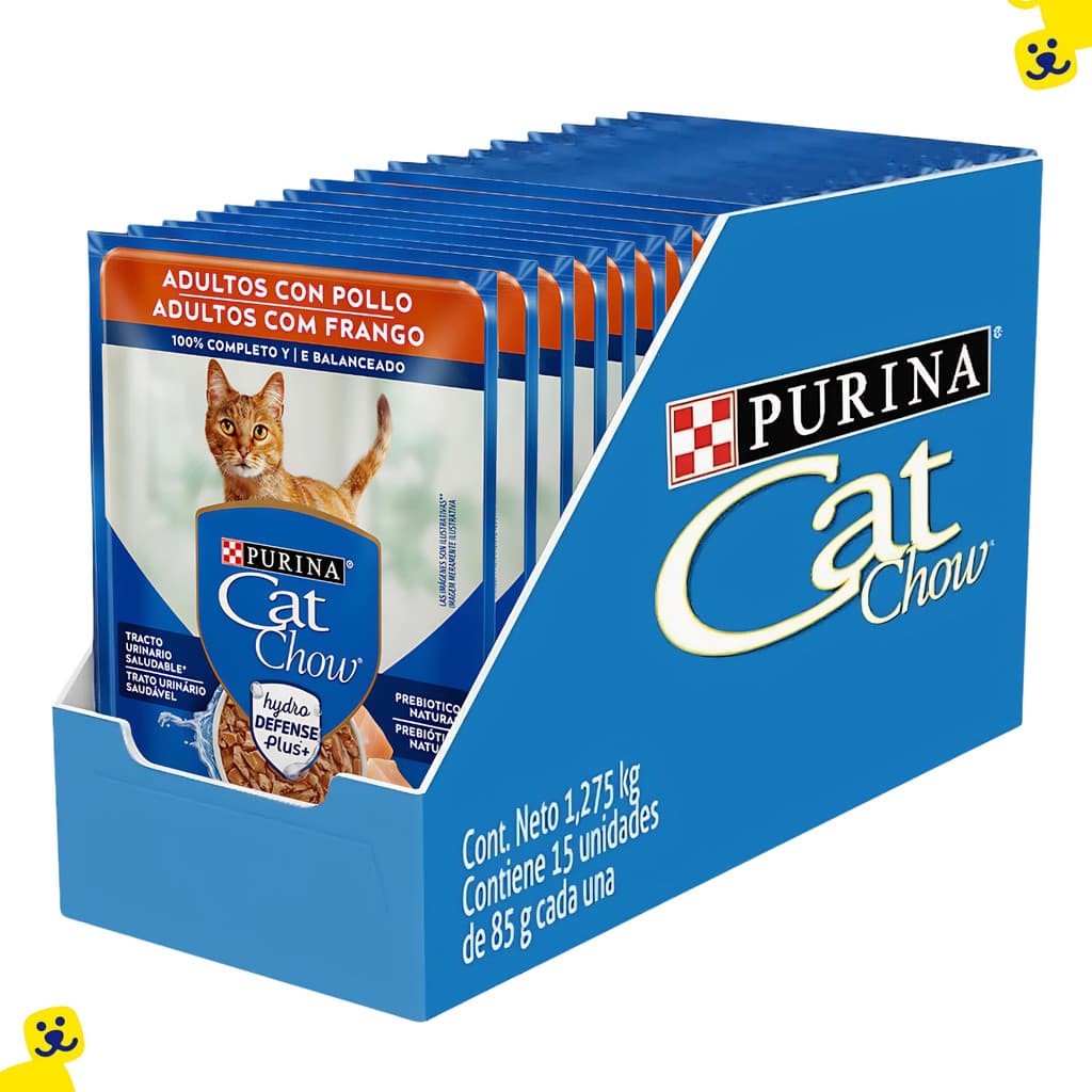 Kit 15 Sachês Gatos Adultos Cat Chow Frango ao Molho 80g
