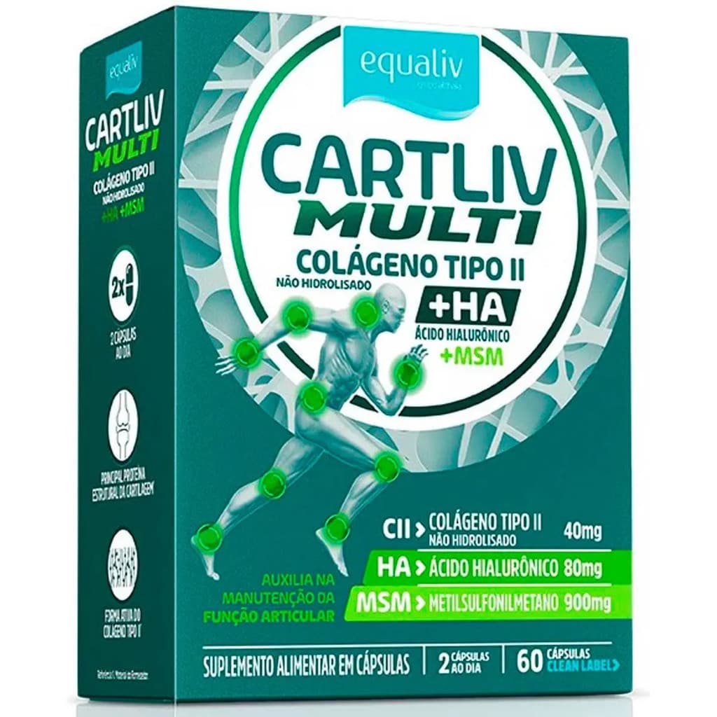 Cartliv Multi + Ha + Msm C/60 Comprimidos - Colageno Tipo 2 Sem Sabor