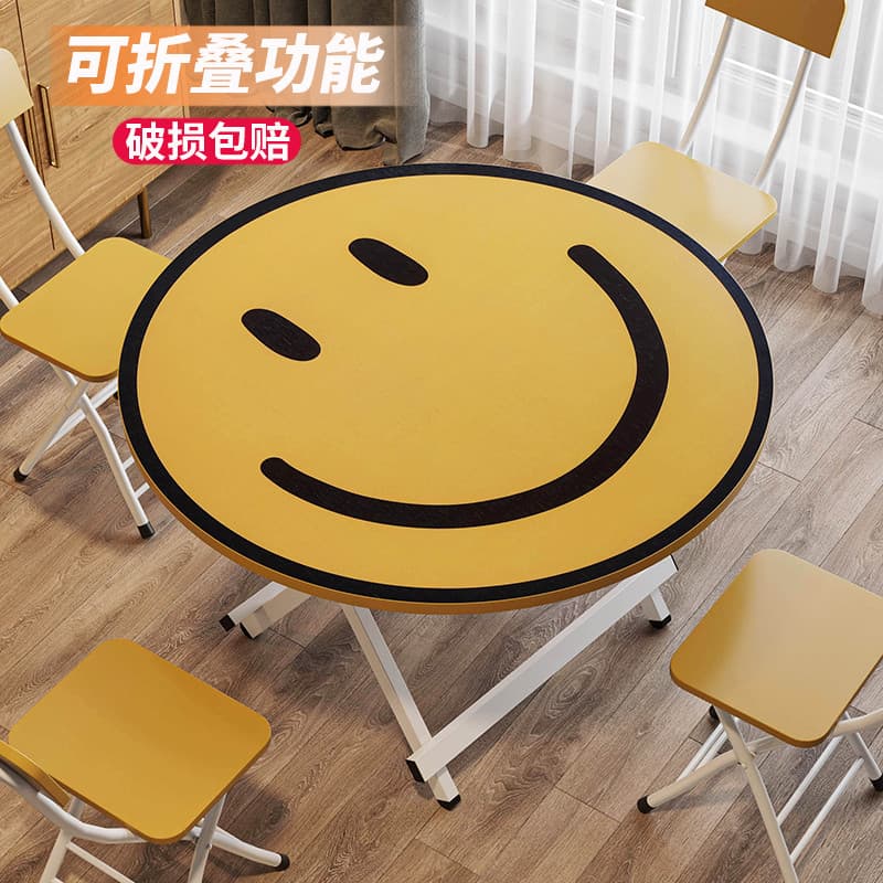 Mesa dobrável mesa de jantar doméstica pequeno apartamento comer redondo simples mesa de jantar portátil simples negocia