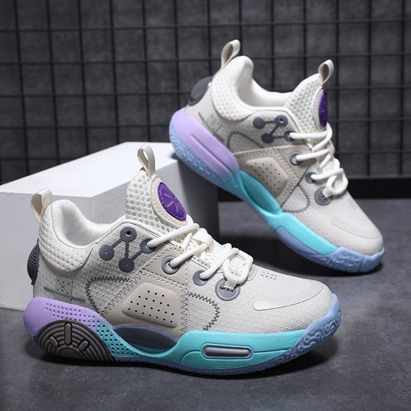 Meninos sapatos 2024 verão novo estilo crianças tênis de basquete sola macia antiderrapante médio grande sapatos esporti