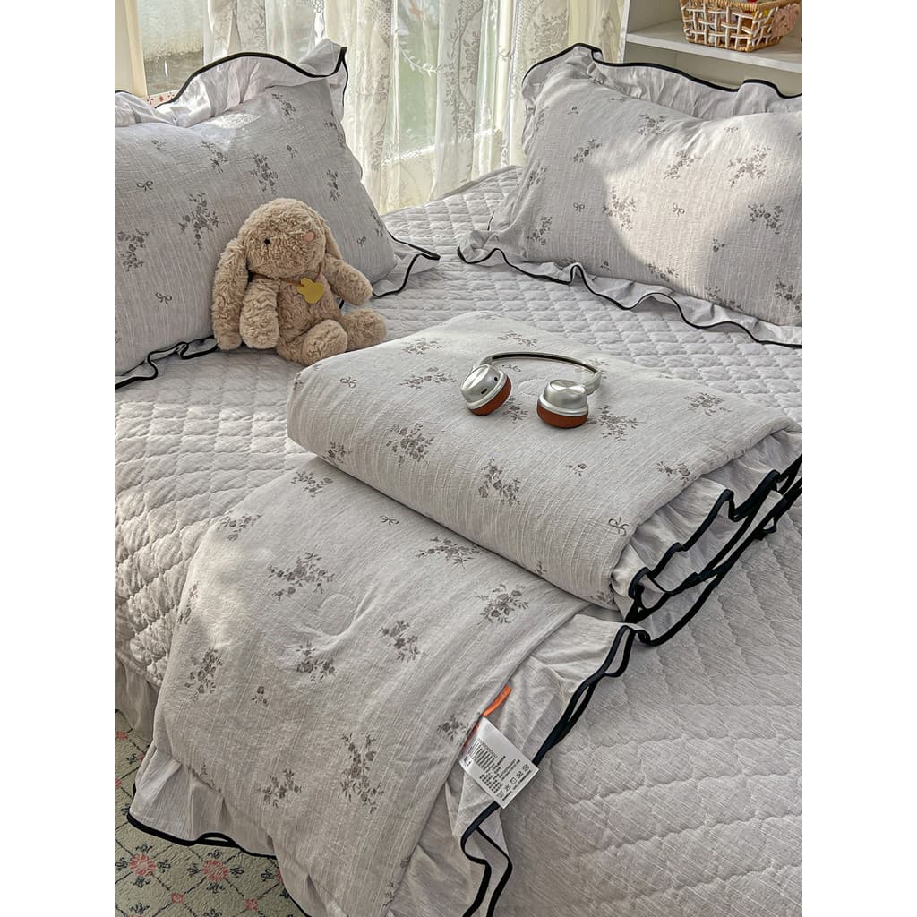 Colcha de verão Jacquard de cânhamo tingido com fio conjunto de quatro peças 2026 primavera verão novo estilo verão colc