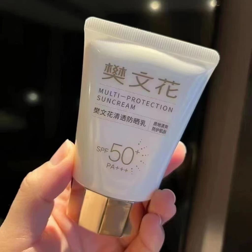 Fan Wenhua Protetor Solar Transparente Loção Isolamento Anti-Ultravioleta Leve Não Gorduroso SPF50 Maquiagem de Longa Du