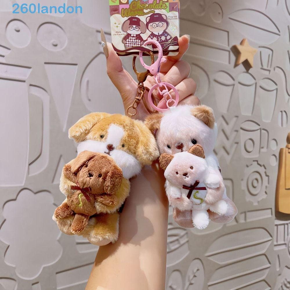 LANDON Coelho Cão Chaveiro , Urso Dos Desenhos Animados Bonecas De Pelúcia Pingente , Saco De Gato Pendurado Encantos Ka