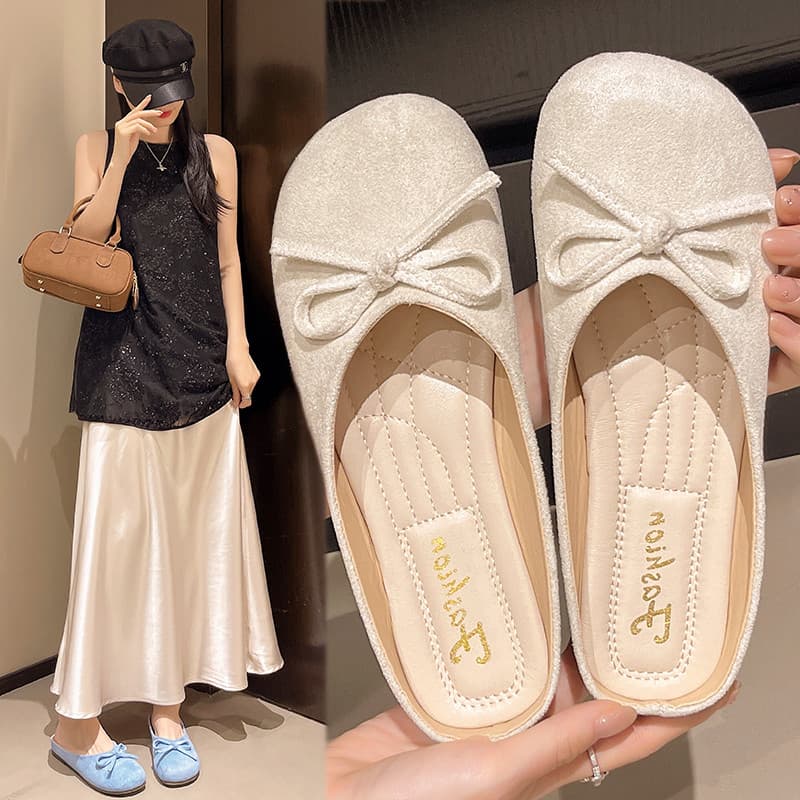 Saia combinando Baotou chinelos feminino verão exterior usar Mules antiderrapantes 2026 novo estilo moda deslizamento-em