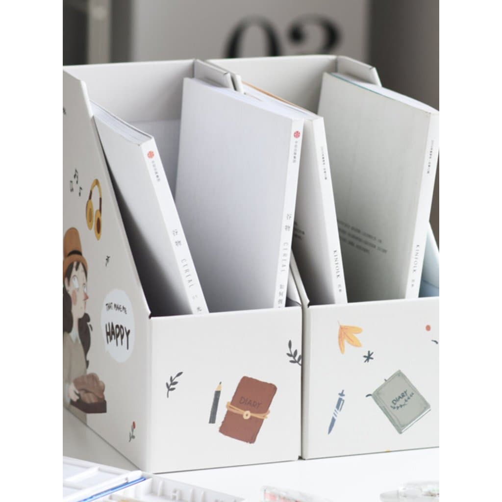 Senbao bonito menina coração ins estilo papel livro suporte caixa dormitório estudante Desktop livro arquivo de dados ca