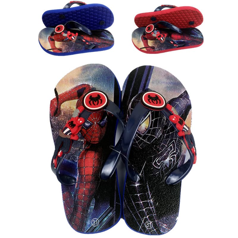 Crianças sapatos de praia verão meninos meninas dos desenhos animados Spiderman ao ar livre antiderrapante flip-flops be