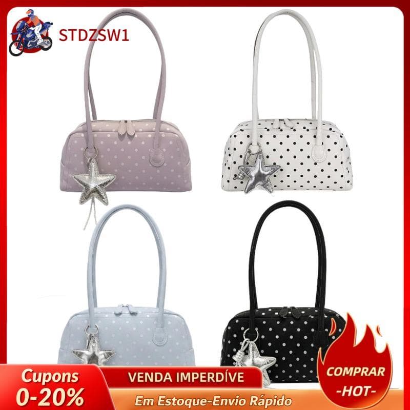 [stdzsw1] Bolsa Casual De PU Elegante Com Estampa De Bolinhas De Ombro Feminina Acessórios De Grande Capacidade Para Com