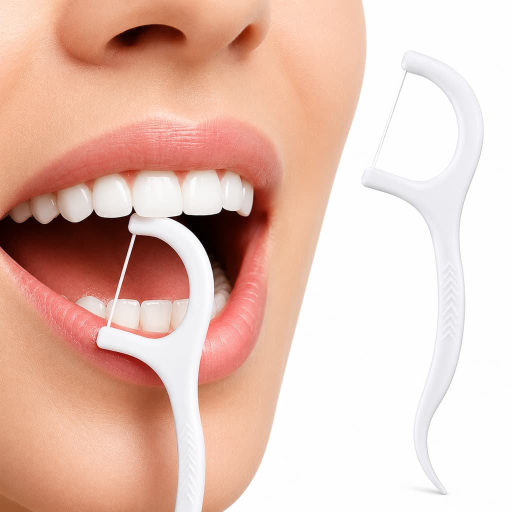 200 Unidades Fio Dental com Haste Descartável Palitos de Limpeza Bucal com Estojo Portátil para Viagem