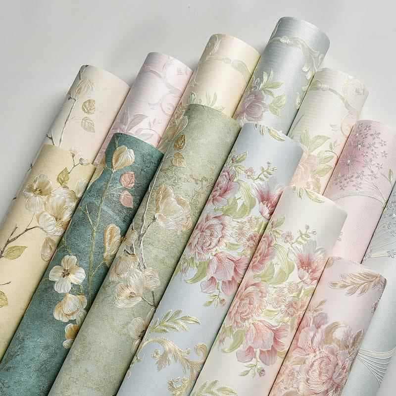 Romântico Floral quarto papel de parede Pastoral quente sala de estar sofá fundo papel de parede não tecido sala de casa
