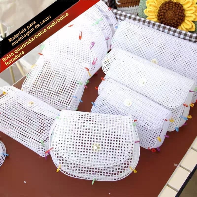 Grelha de modelagem tecida para bolsas de crochê, peças de grade para modelagem, acessórios auxiliares artesanais DIY.