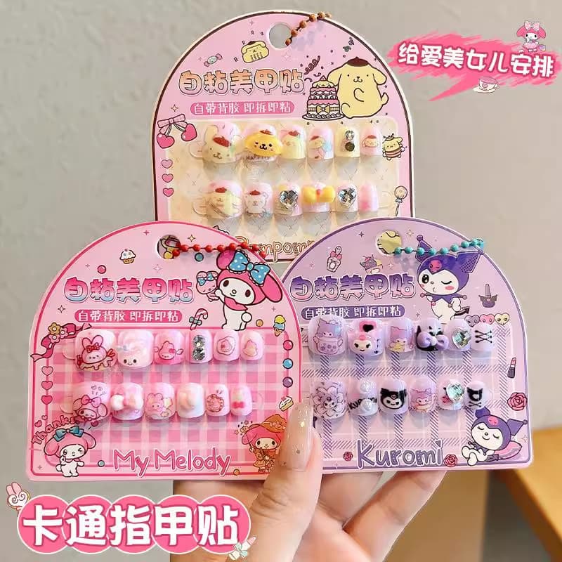 Sanrio desenhos animados adesivos de unhas menina bonito auto-adesivo Manicure adesivos melodia Kuromi remendo unhas Wea