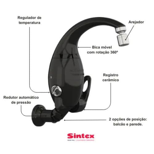 TORNEIRA ELETRONICA 220V 7000W PRETA