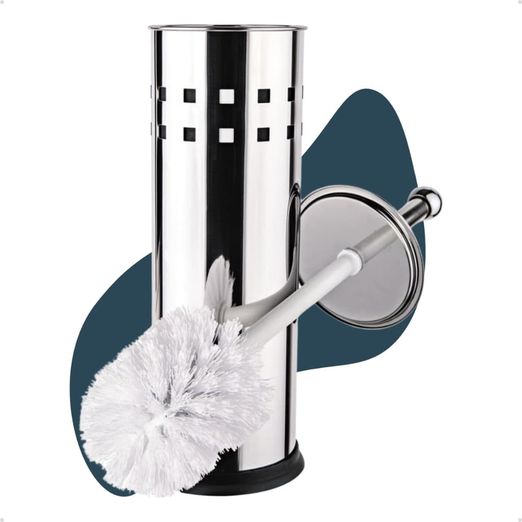 Escova Sanitária Inox para Vaso Sanitário com Cerdas Macias Banheiro