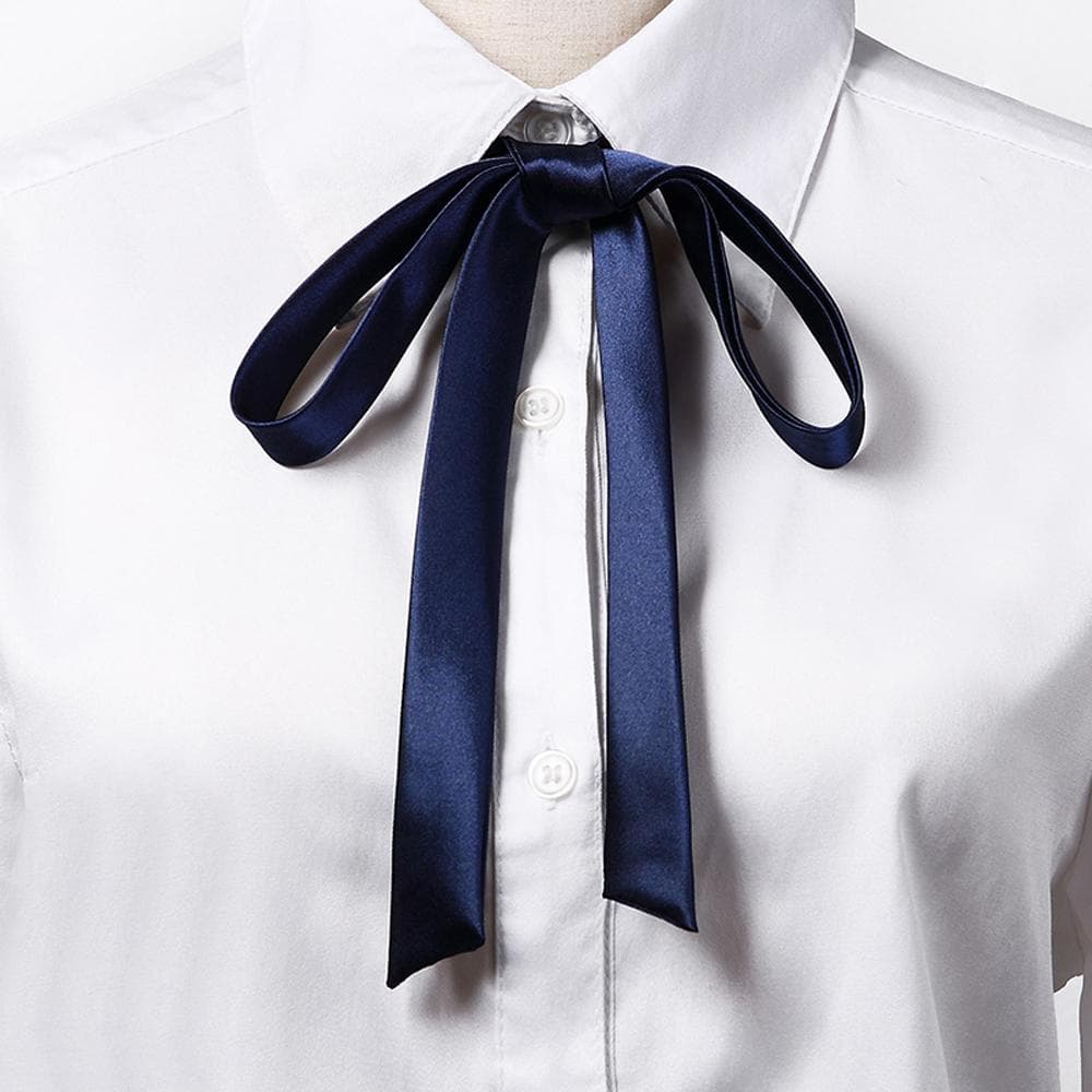 Gravata De Laço Uniforme De Fato Chic Tassel Camisa Vintage Acessório Satin Bowtie