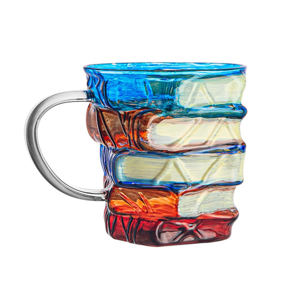 Caneca De Vidro De Livro Pintado , Novidade , Canecas De Café Para Amantes De Livros , Presentes Mulheres Exclusivas , 3