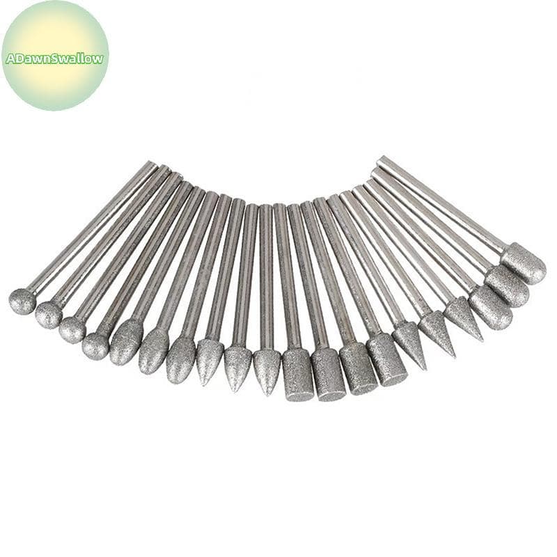 ADS 20 Peças Cabeças De Moagem De Diamante Mini Broca Para Ferramenta De Rotativa Rebarbas Acessórios Kit De Ferramentas