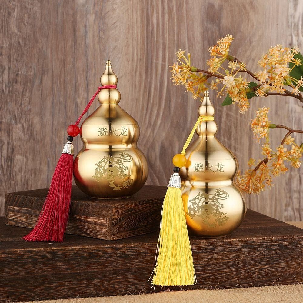 Cabaça De Dragão Evitante Ao Fogo , Cobre Estilo Chinês , Ornamentos Artesanato De Latão Canto Liso Do Norte