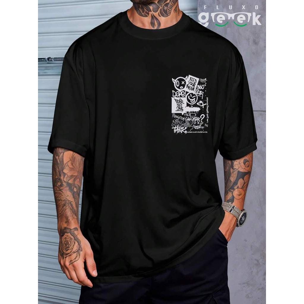 Camiseta Masculina Estampada Graffite Urbano Skatista Dope Camisa Feminina 100% Algodão Premium