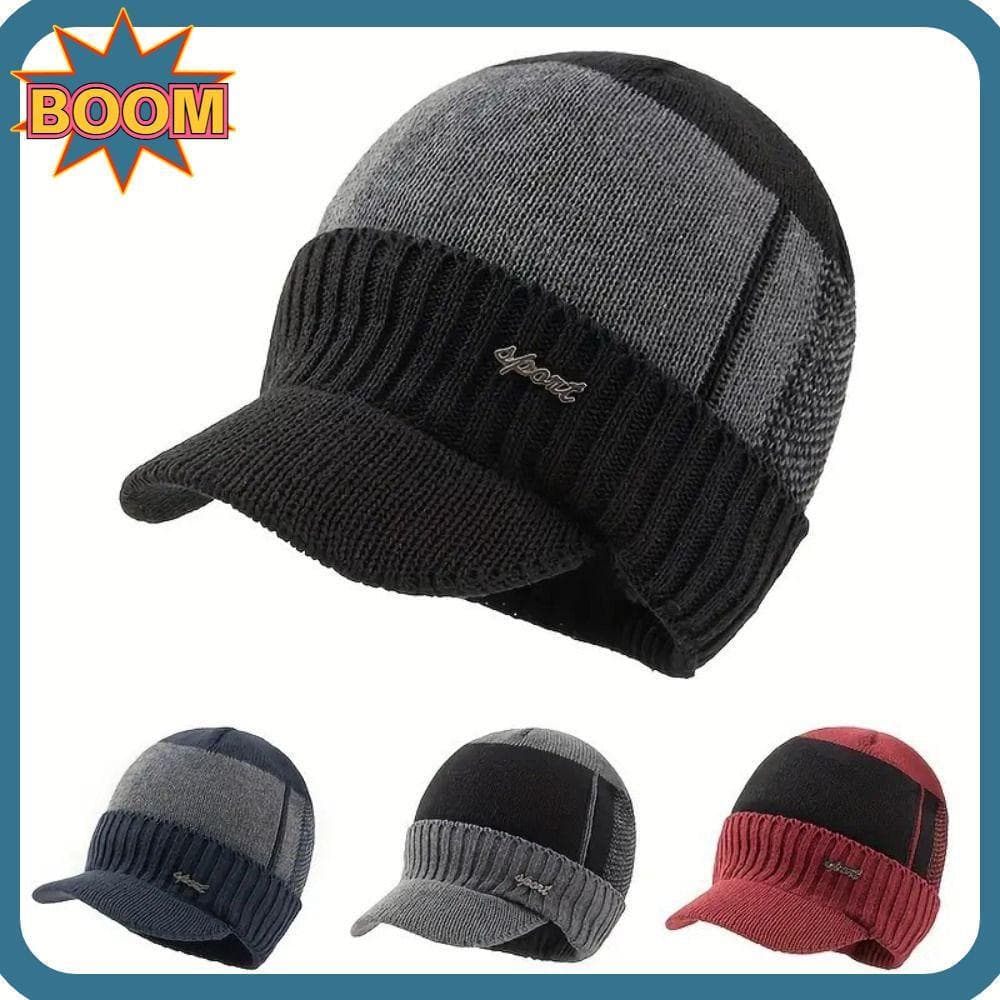 Chapéu BOOM, Engrossado com Aba, Chapéu Quente de Inverno, Boné de Proteção para as Orelhas à Prova de Vento para Clima