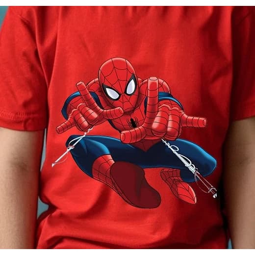 Camiseta Infantil Homem Aranha 100% Algodão Personalizada Adulto Festa Marvel Vingadores Hulk Homem de Ferro Thor