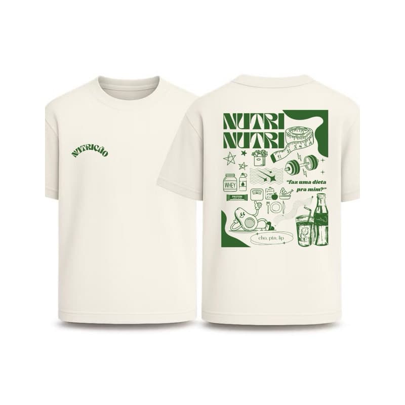 Camiseta Nutrição Personalizada | 100% Algodão |  Estudante e Profissional