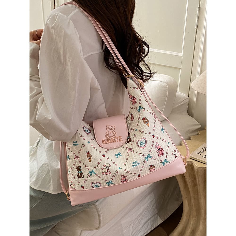 Grande capacidade bonito mochila feminina 2026 novo estilo elegante bolsa de ombro de alto valor ins saco do mensageiro