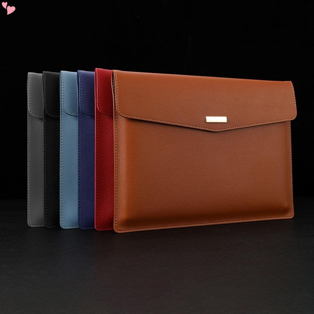 Bolsa de Documentos de Couro A4 para Negócios, Bolsa de Arquivo de Couro Impermeável em PVC, Pasta de Documentos para