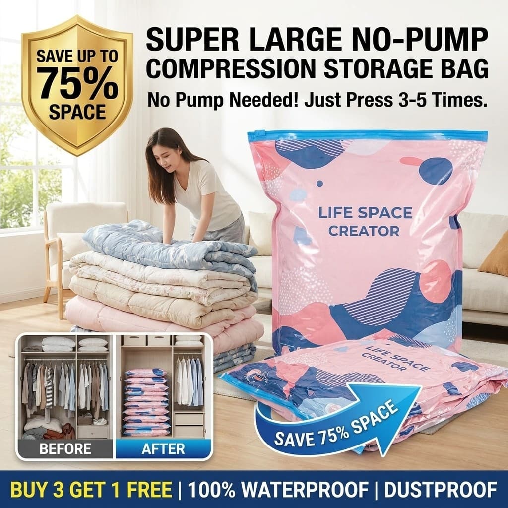 [Prático e Durável] [Economia de Espaço] Extra Large Vacuum Storage Bags Sacos de Armazenamento/Vácuo/Grande