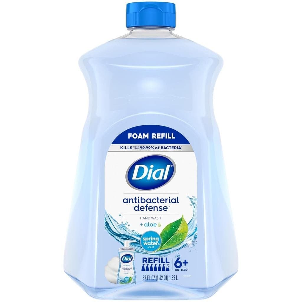 Sabonete Líquido Antibacteriano em Espuma Dial + Aloe Vera, Aroma de Água de Nascente, Refil de 52 fl oz, Testado por De