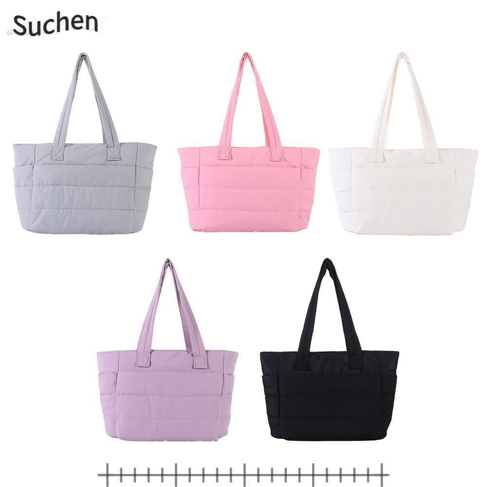 Bolsa Tote SUCHENJ2, Bolsa de Ombro Casual Feminina de Grande Capacidade com Múltiplos Bolsos