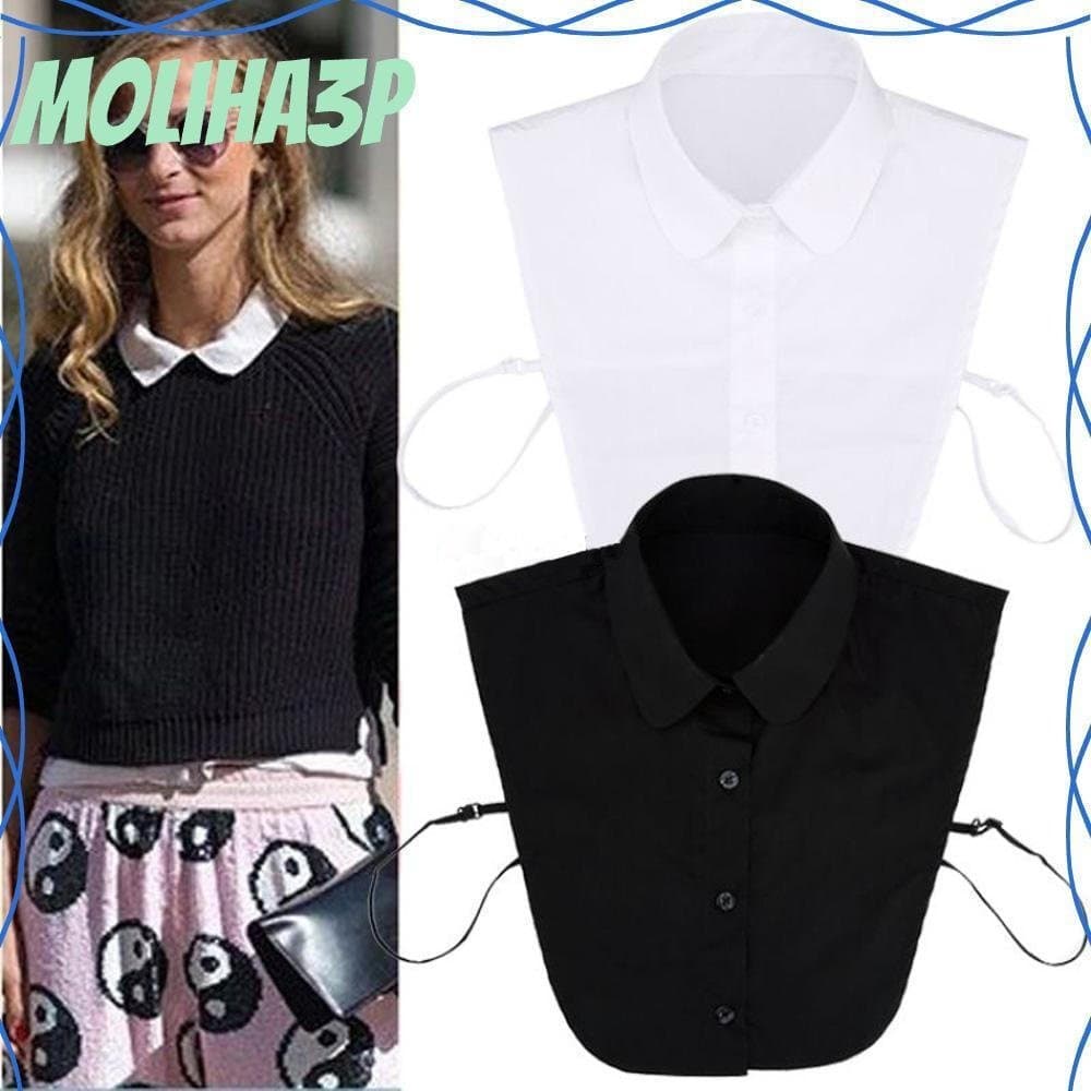 Blusa Fashion MOLIHA3P com Gola Falsa Vintage Removível
